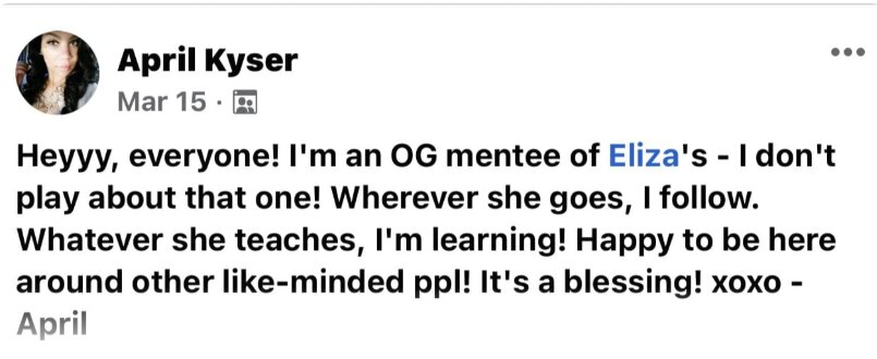 April Kyser: 'Wherever she goes, I follow. Whatever she teaches, I'm learning!'