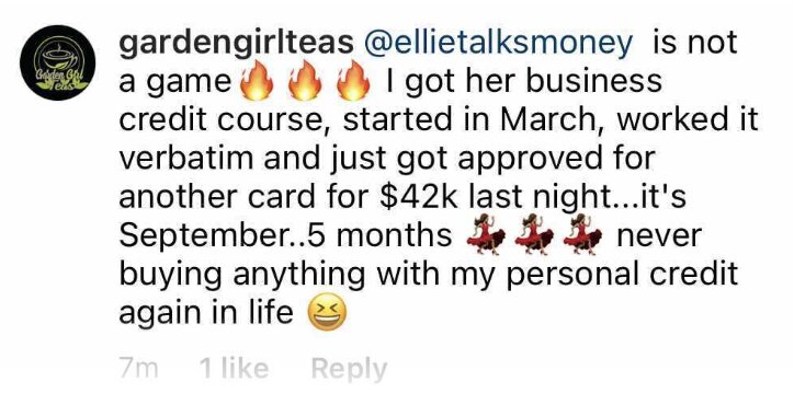 gardengirlteas: approved for another card for $42k, five months after starting the business credit course